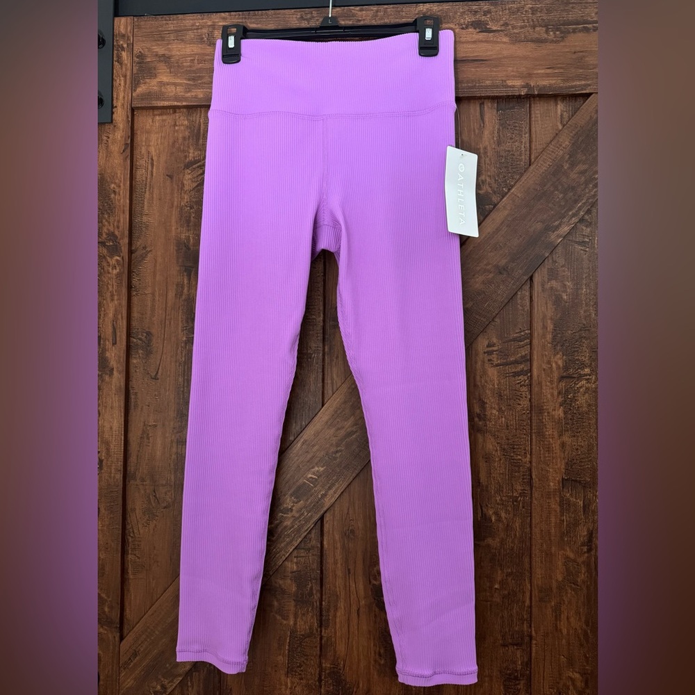 Athleta Purple Ribbed Leggings